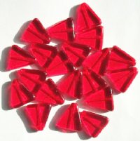 20 18mm Transparent Red Flat Triangle Beads